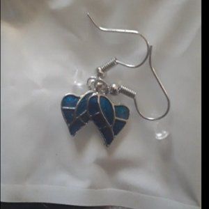 Green Heart Earrings